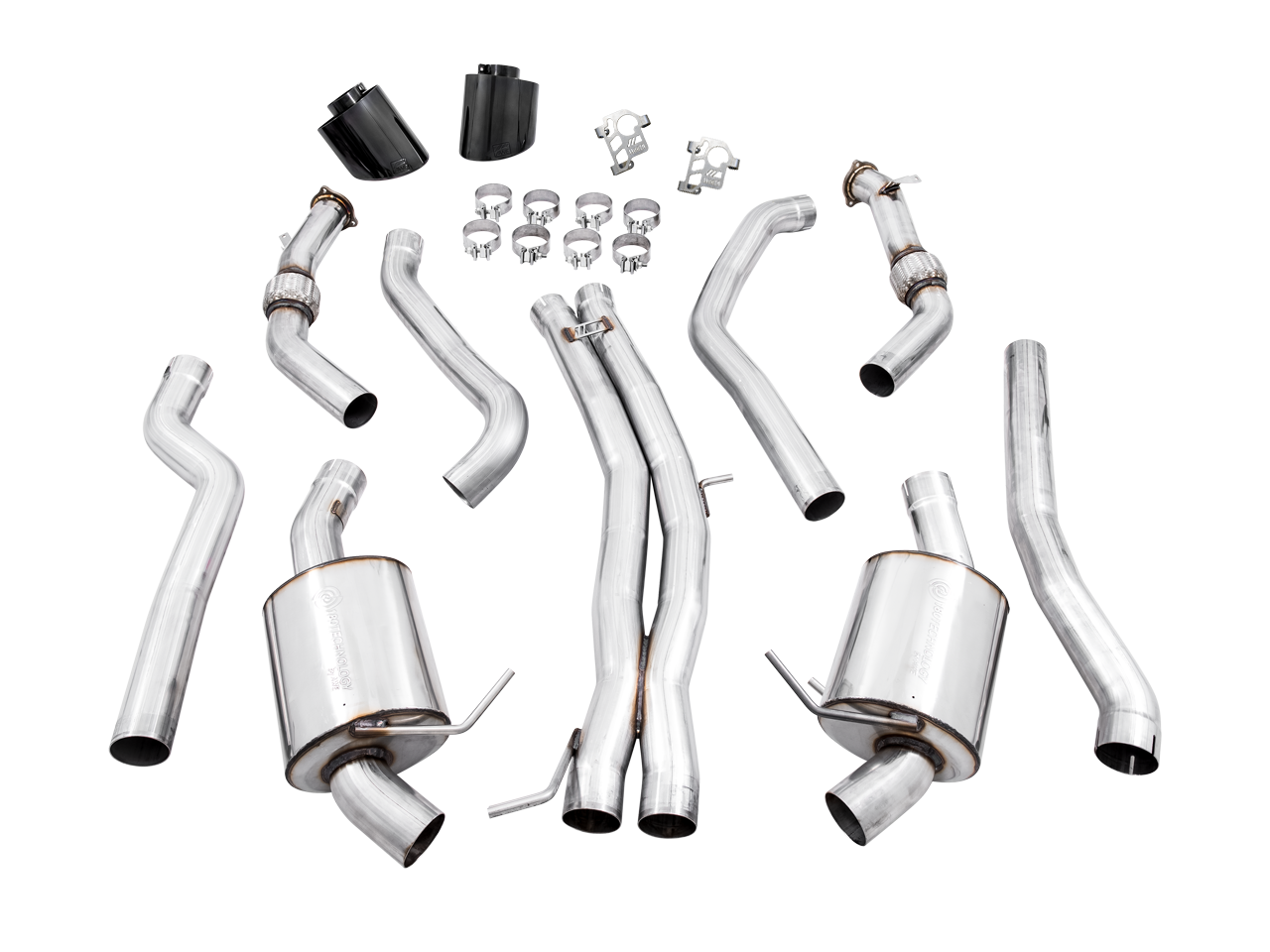 AWE Tuning Touring Edition Exhaust for Audi B9.5 RS 5 Coupe - Non-Resonated - Diamond Black RS-style Tips