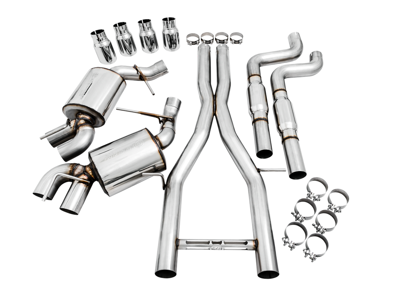 AWE Tuning Touring Edition Cat-back Exhaust for Gen6 Camaro SS / ZL1 - Resonated - Chrome Silver Tips (Quad Outlet)