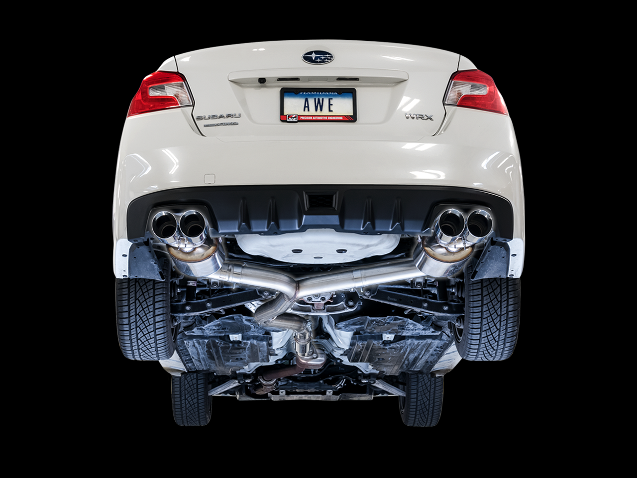 AWE Tuning Touring Edition Exhaust for 2015+ VA WRX Sedan - Chrome Silver Quad Tips (102mm)