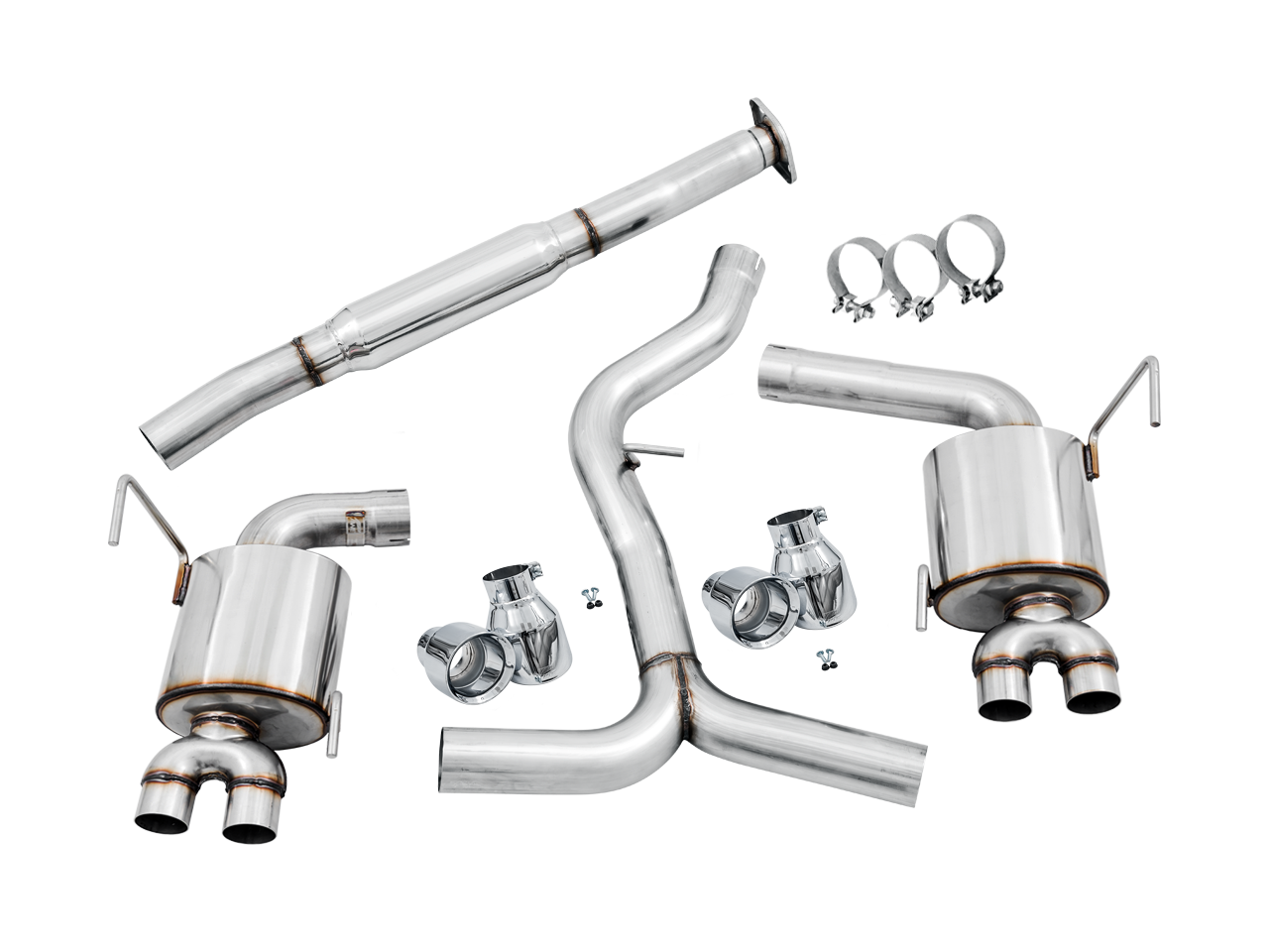 AWE Tuning Touring Edition Exhaust for 2015+ VA WRX Sedan - Chrome Silver Quad Tips (102mm)