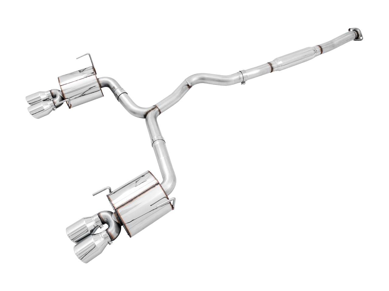 AWE Tuning Touring Edition Exhaust for VA STI / GV WRX / GV STI Sedan - Chrome Silver Quad Tips (102mm)