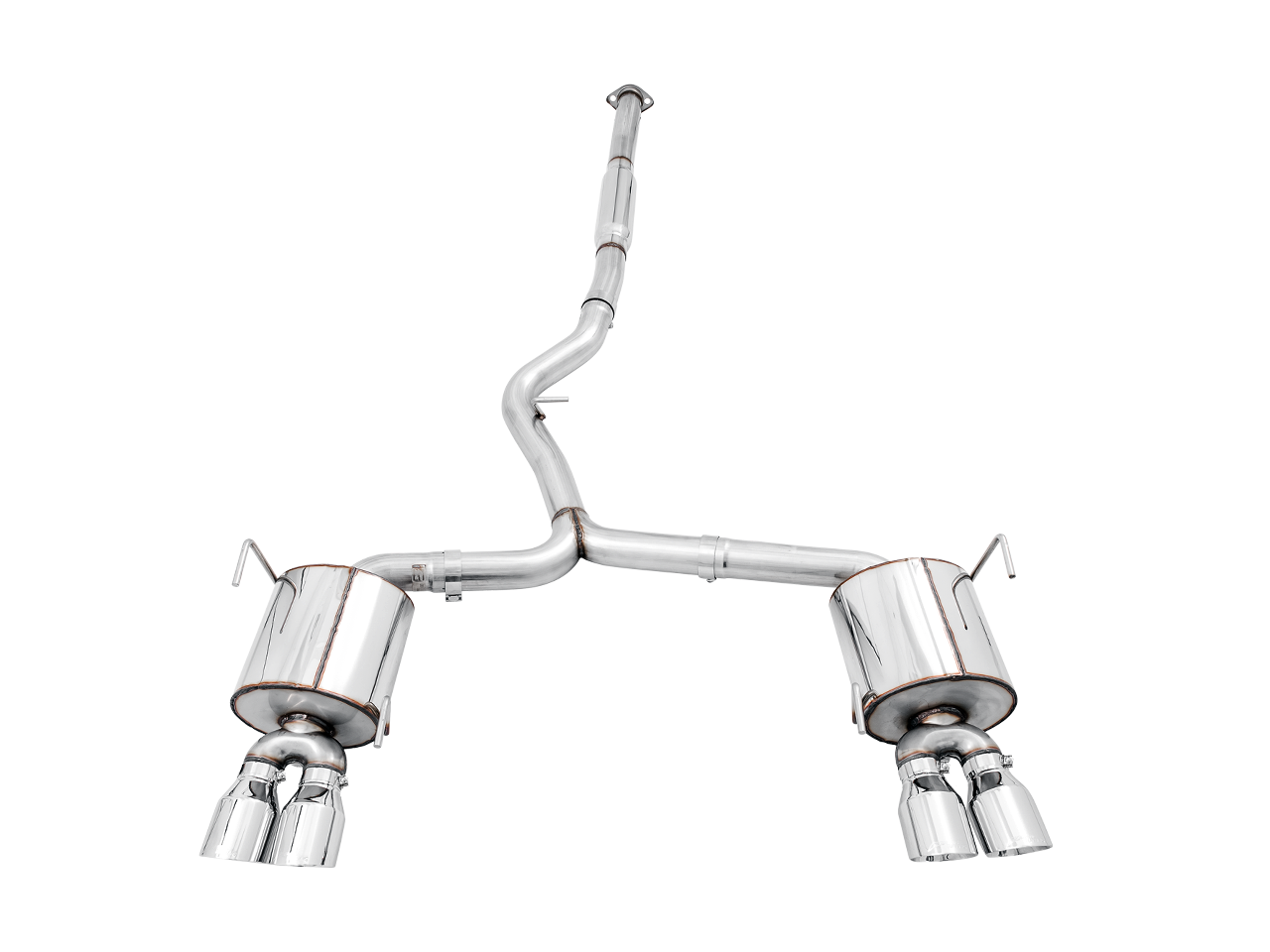 AWE Tuning Touring Edition Exhaust for VA STI / GV WRX / GV STI Sedan - Chrome Silver Quad Tips (102mm)