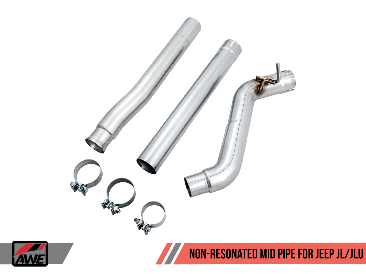 AWE Tuning Non-Resonated Mid Pipe for Jeep JL/JLU 3.6L