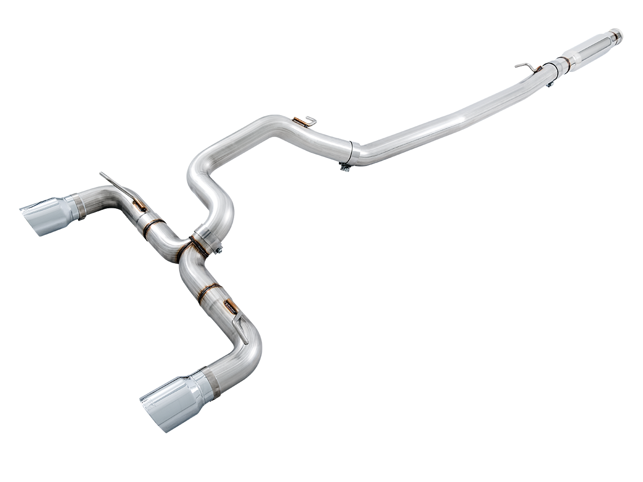 AWE Tuning Track Edition Cat-back Exhaust for Ford Focus RS - Chrome Silver Tips