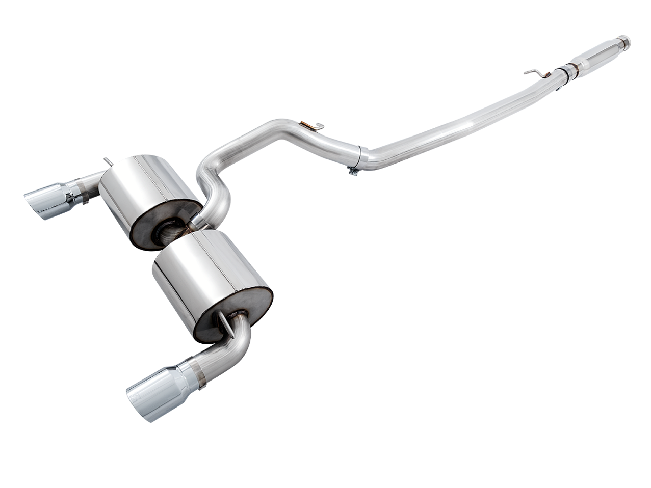 AWE Tuning Touring Edition Cat-back Exhaust for Ford Focus RS- Resonated - Chrome Silver Tips
