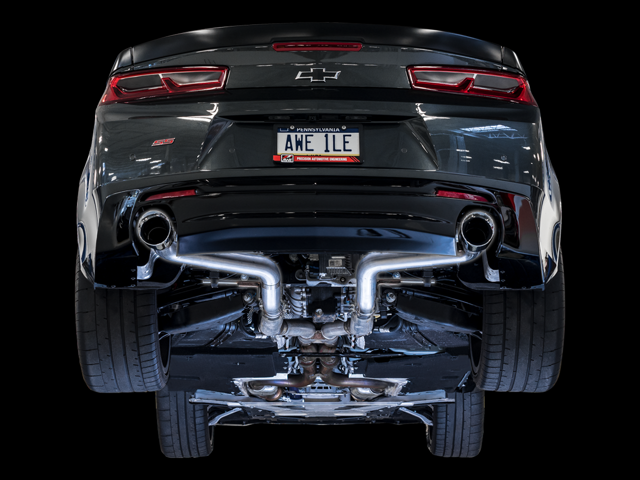 AWE Tuning Track Edition Axle-back Exhaust for Gen6 Camaro SS - Chrome Silver Tips (Dual Outlet)