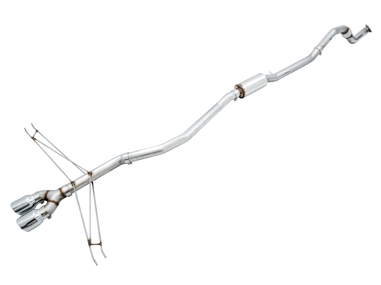 AWE Tuning Track Edition Exhaust for 10th Gen Civic Si Coupe / Sedan (includes Front Pipe) - Dual Chrome Silver Tips
