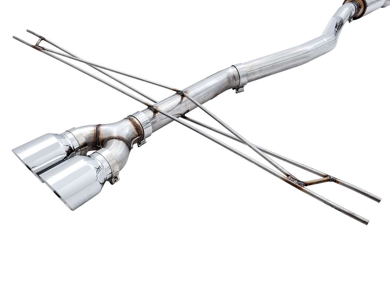 AWE Tuning Track Edition Exhaust for 10th Gen Civic Si Coupe / Sedan (includes Front Pipe) - Dual Chrome Silver Tips