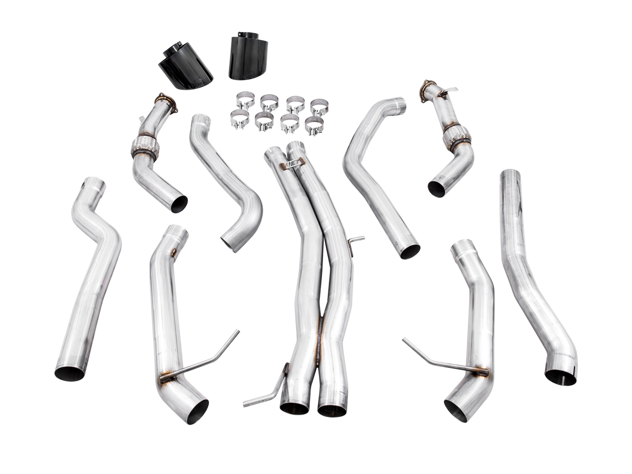 AWE Tuning Track Edition Exhaust for Audi B9 RS 5 Coupe - Non-Resonated - Diamond Black RS-style Tips