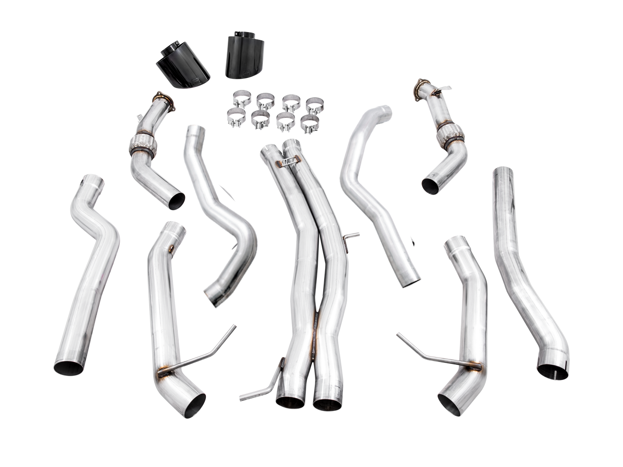 AWE Tuning Track Edition Exhaust for Audi B9 RS 5 Sportback - Non-Resonated - Diamond Black RS-style Tips
