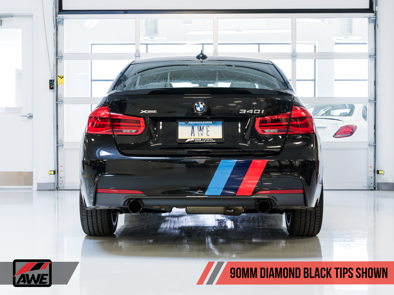 AWE Tuning Touring Edition Axle Back Exhaust for BMW F3X 340i / 440i - Diamond Black Tips (90mm)