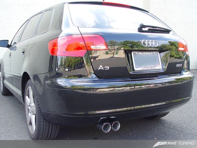 AWE Tuning Resonated Performance Exhaust for Audi A3 FWD, Chrome Tips