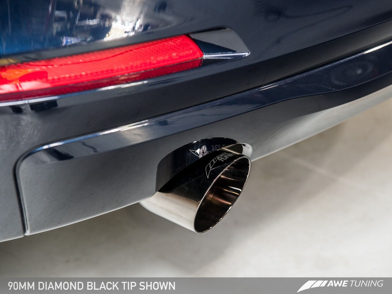 AWE Tuning Touring Edition Exhaust + Performance Mid Pipe for BMW F30 320i, Single Side - Diamond Black Tip (90mm)