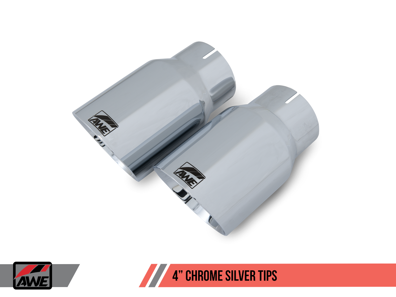 AWE Tuning Touring Edition Axle-back Exhaust for S550 Mustang EcoBoost - Chrome Silver Tips