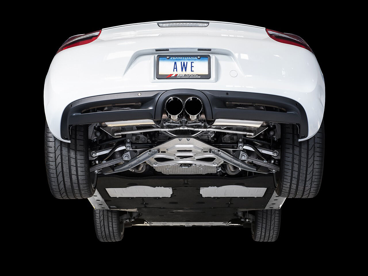 AWE Performance Exhaust System for Porsche 981 - With Diamond Black Tips - 3010-33024