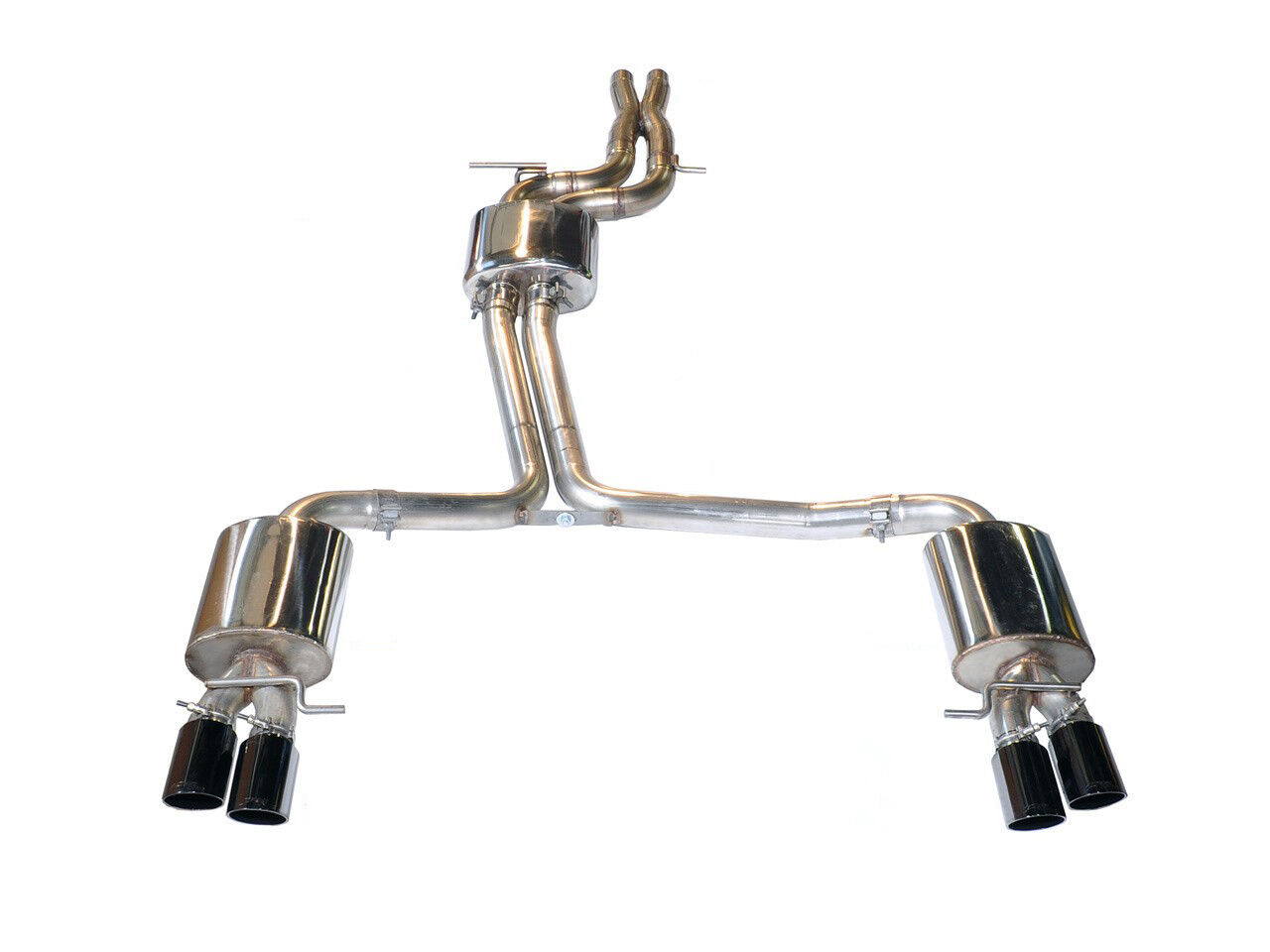 AWE Touring Edition Exhaust for Audi B8 S4 3.0T - Diamond Black Tips (102mm) - 3010-43012