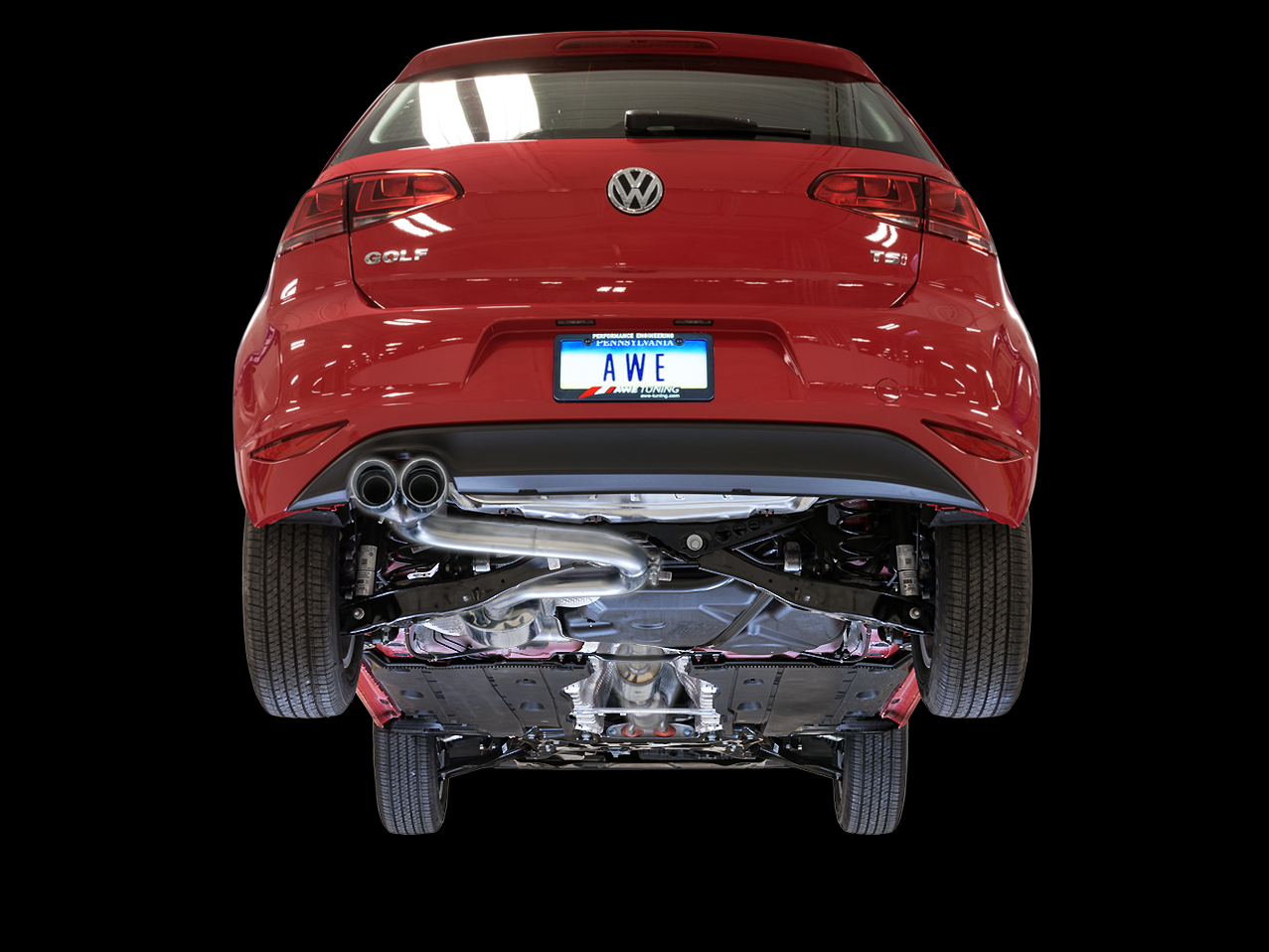 AWE Touring Edition Exhaust for VW MK7 Golf 1.8T - Chrome Silver Tips (90mm) - 3015-22052