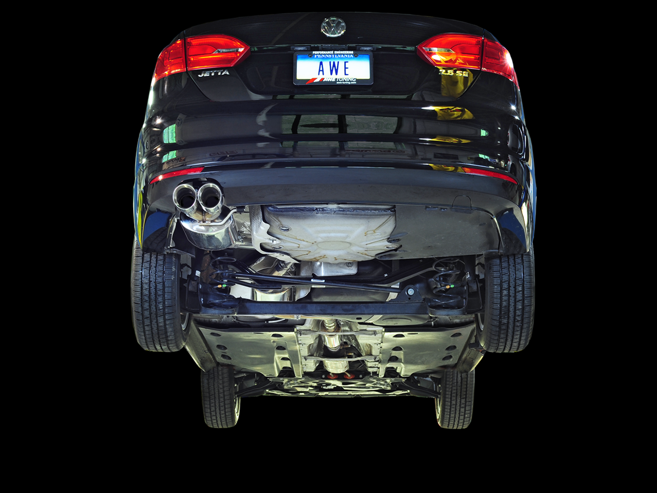 AWE Touring Edition Exhaust for MK6 Jetta 2.5L - Polished Silver Tips - 3015-22060