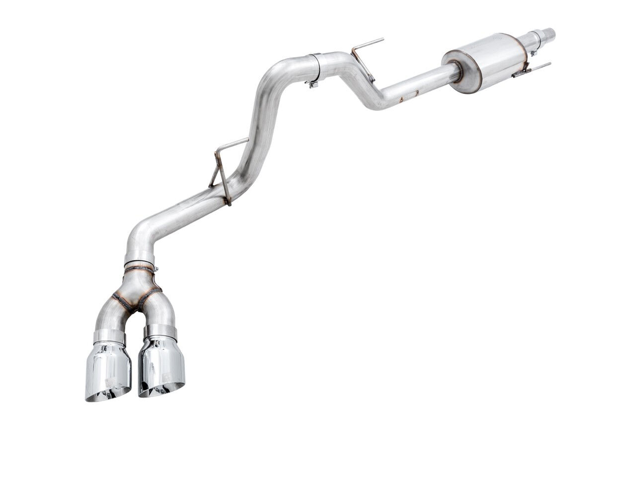 AWE 0FG Single Exit Exhaust for 15+ F-150 - 4.5" Chrome Silver Tips - 3015-22066