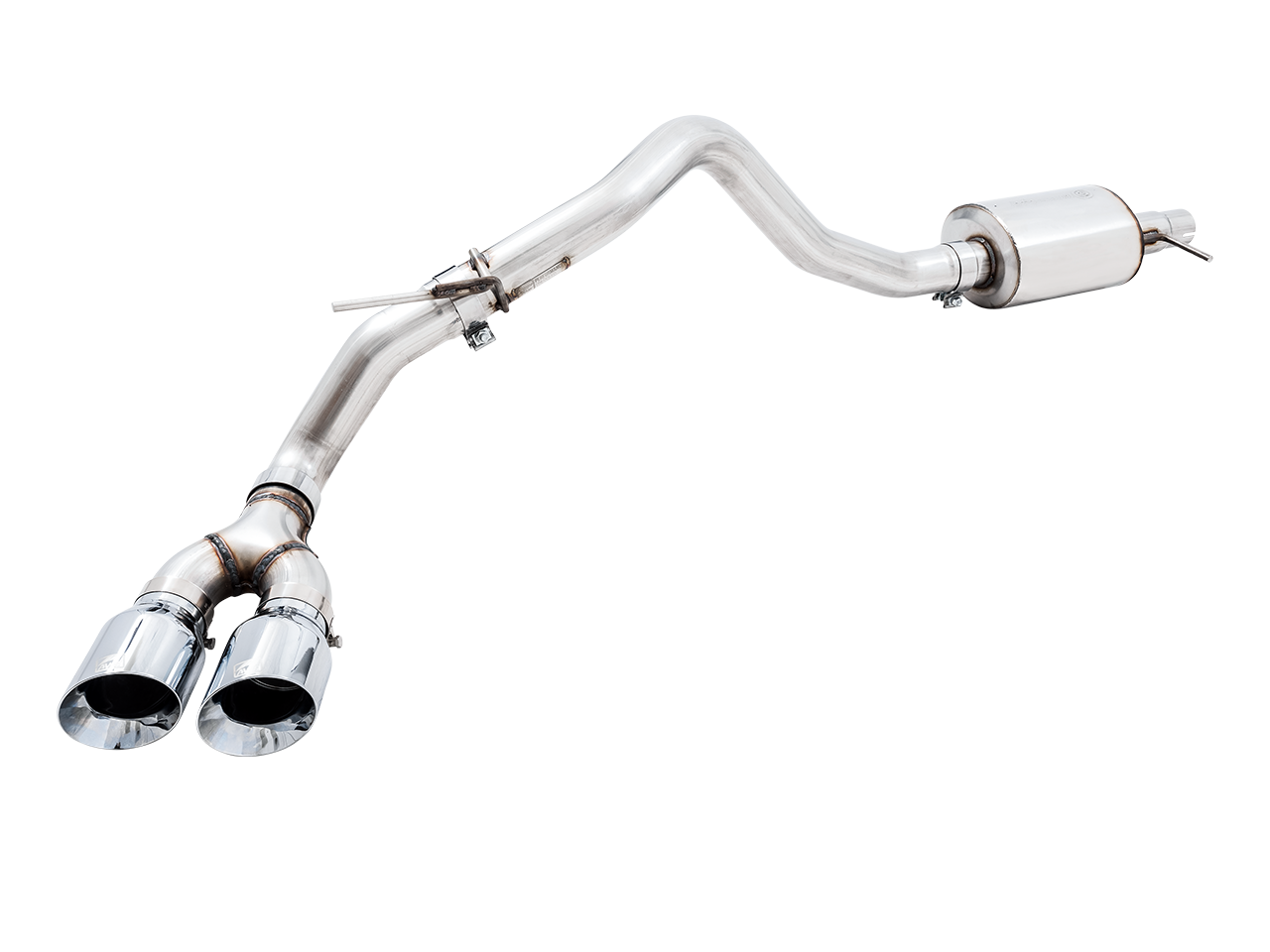 AWE 0FG Exhaust with BashGuard for Ford Ranger - Dual Chrome Silver Tips - 3015-22072