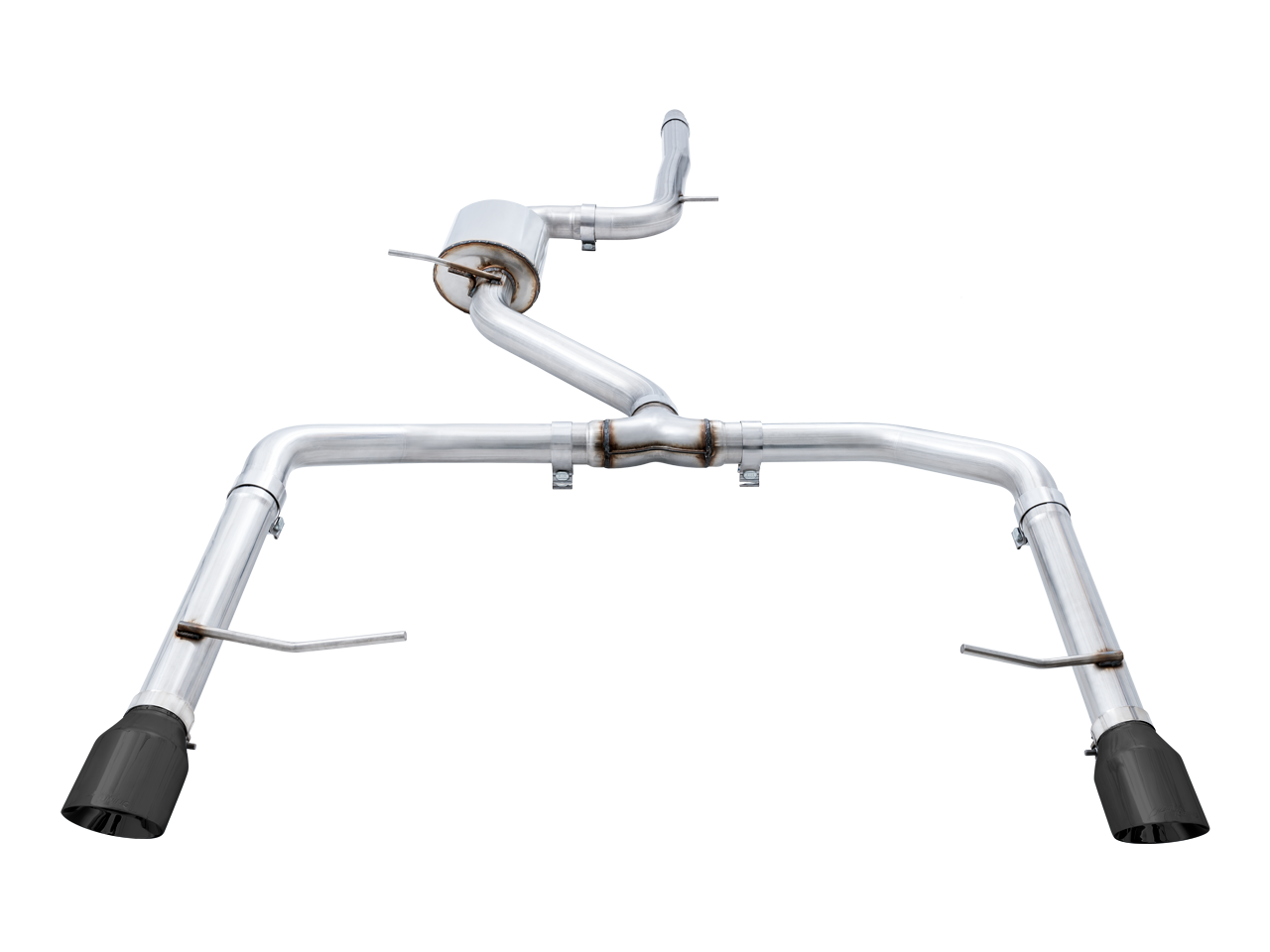 AWE Track Edition Exhaust - Resonated - for MK7 Jetta GLI w/ High Flow Downpipe (not included) - Diamond Black Tips - 3015-23060