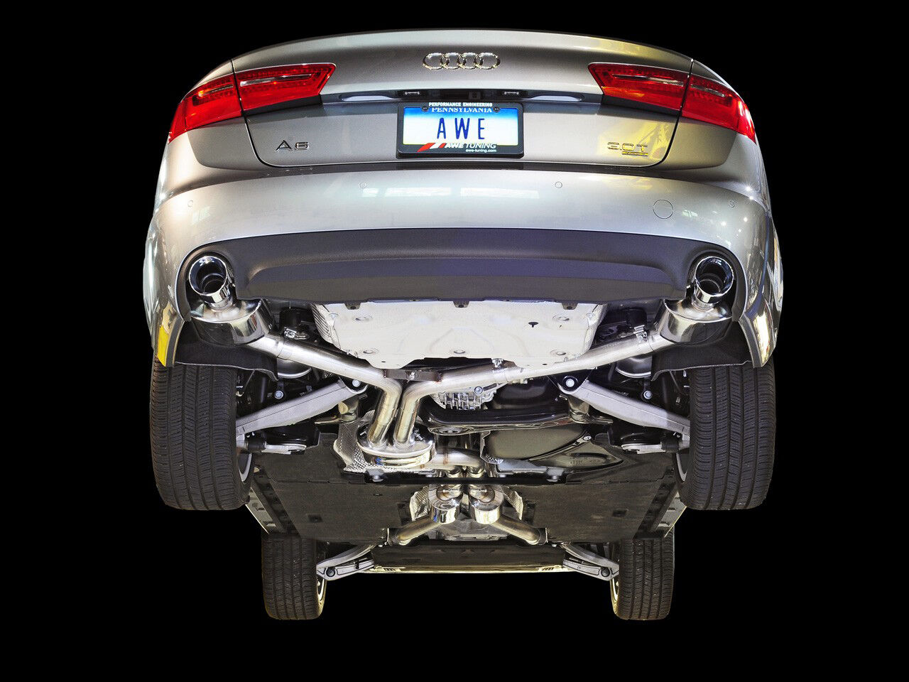 AWE Touring Edition Exhaust for Audi C7 A6 3.0T - Dual Outlet