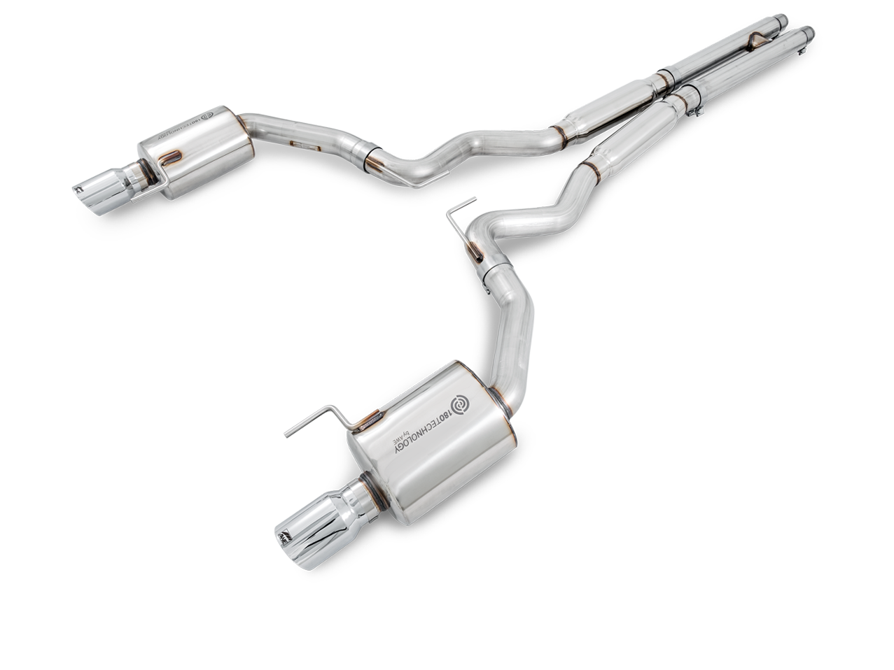 AWE Touring Edition Cat-back Exhaust for S550 Mustang GT - Dual Tip - Chrome Silver Tips - 3015-32084