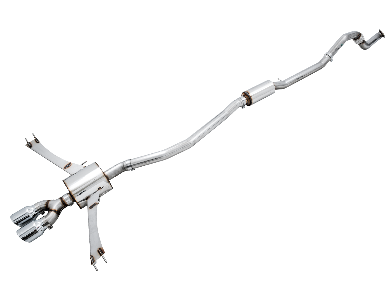 AWE Touring Edition Exhaust for 10th Gen Civic Si Coupe / Sedan (includes Front Pipe) - Dual Chrome Silver Tips - 3015-32108