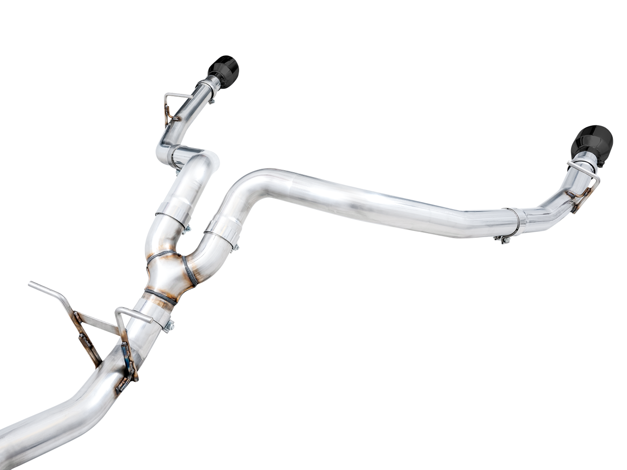 AWE 0FG Dual Rear Exit Catback Exhaust for 5th Gen RAM 1500 5.7L (with bumper cutouts) - Diamond Black Tips - 3015-33006