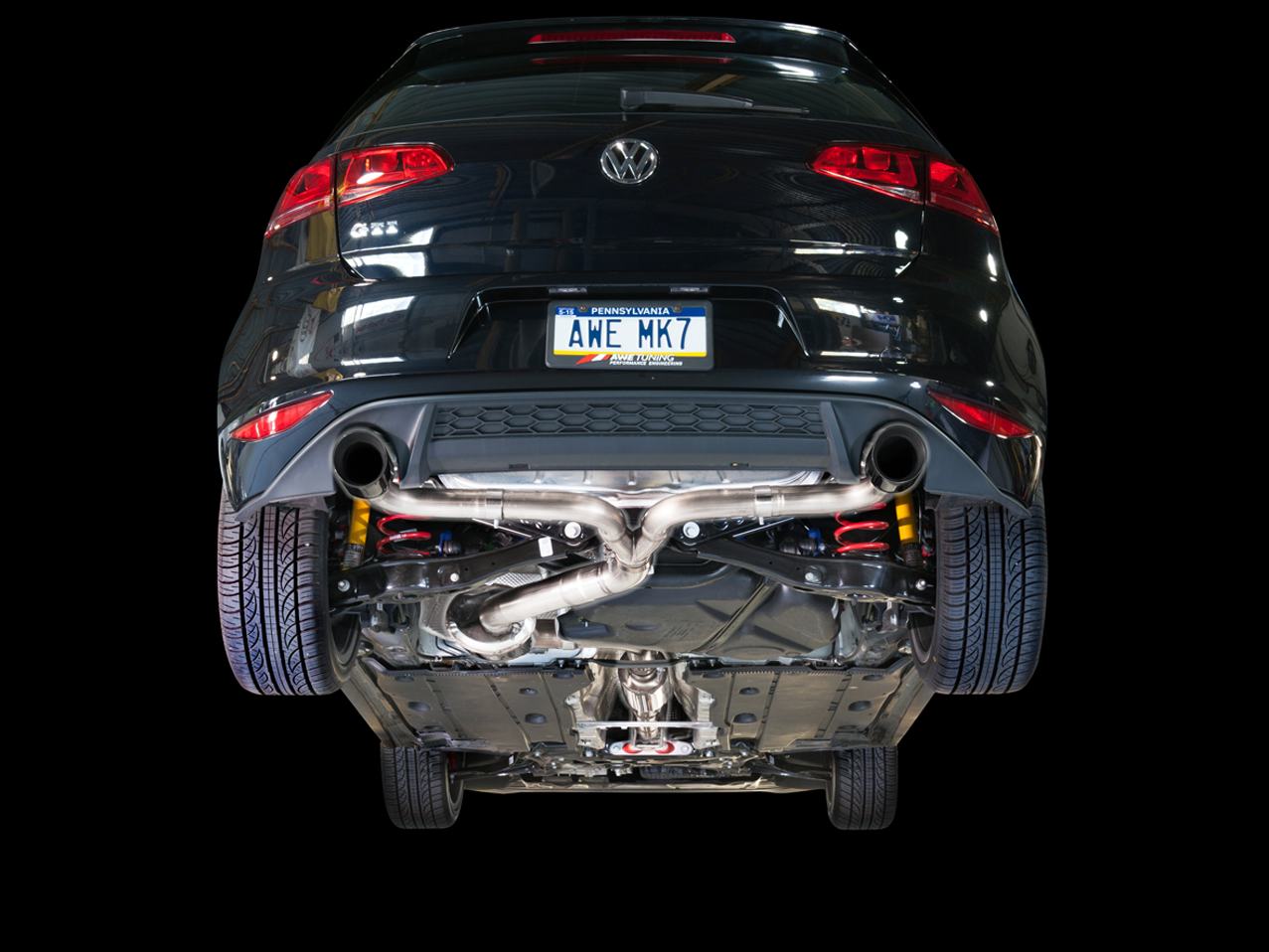 AWE Touring Edition Exhaust for VW MK7 GTI - Diamond Black Tips - 3015-33050