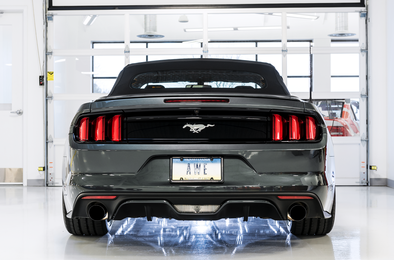 AWE Touring Edition Axle-back Exhaust for S550 Mustang EcoBoost - Diamond Black Tips - 3015-33086