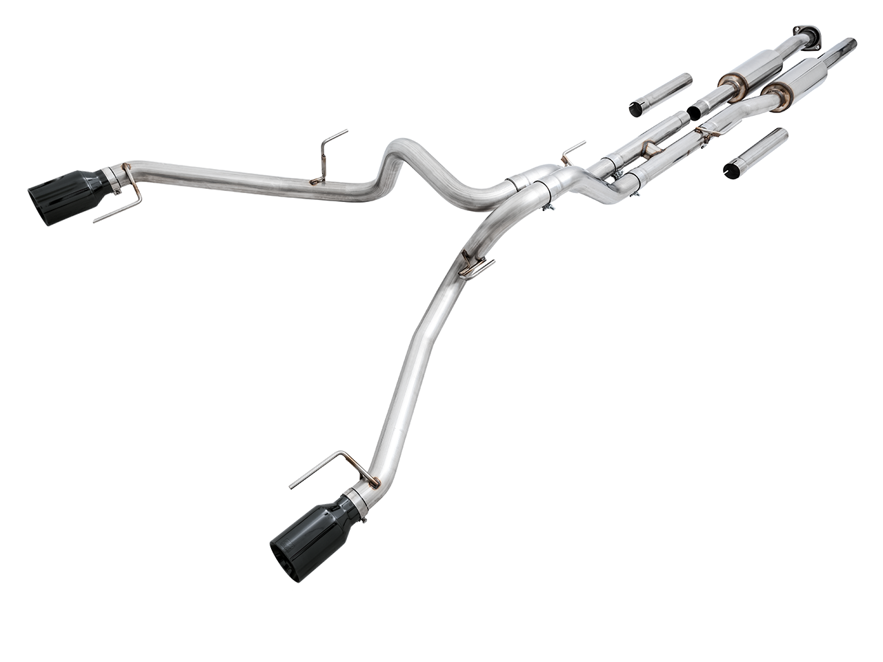 AWE 0FG Exhaust for Gen 2 Ford Raptor (Resonated Performance Cat-back) - Diamond Black 5" Tips - 3015-33106