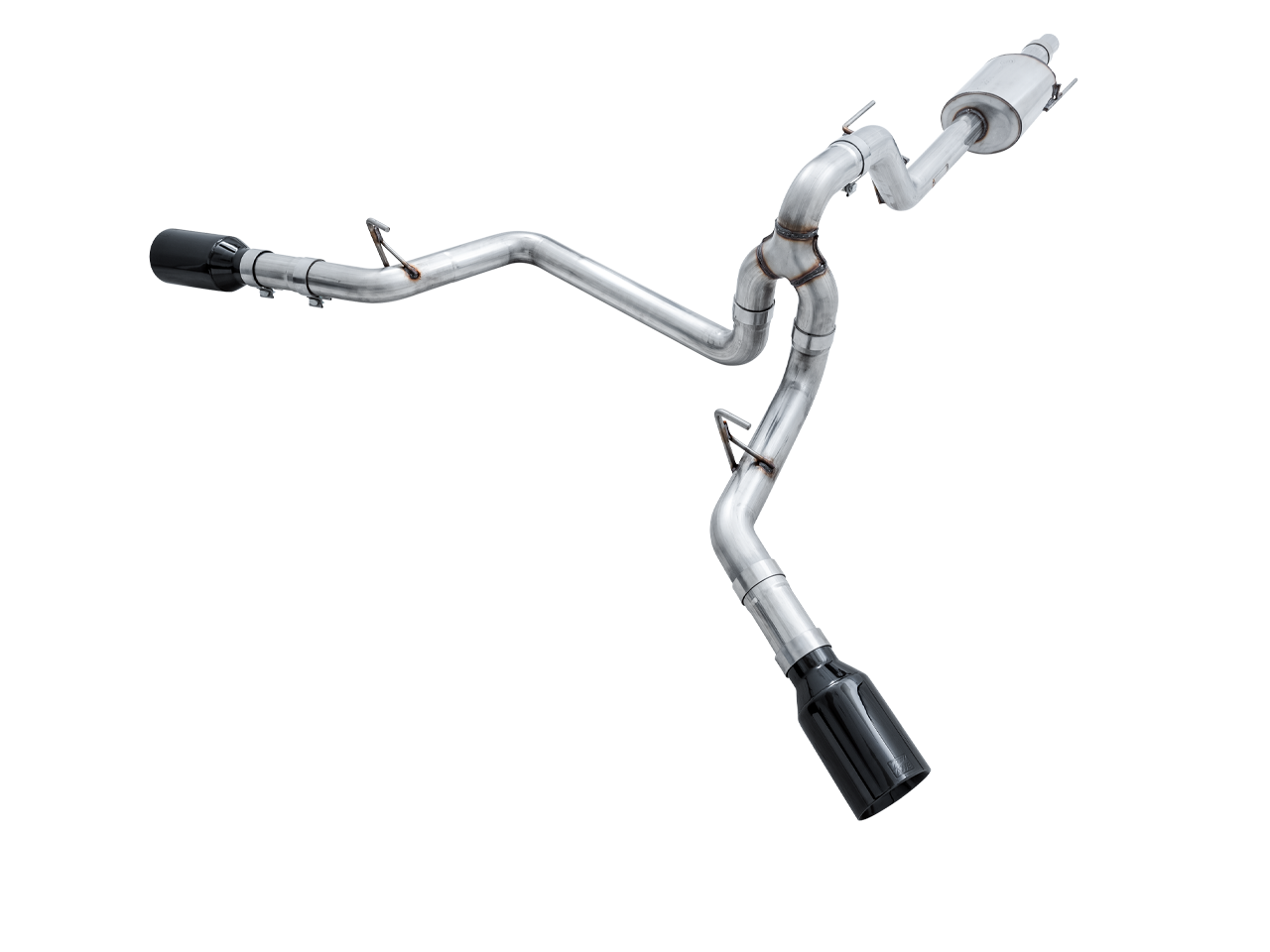 AWE 0FG Dual Exit Exhaust for 15+ F-150 - 5" Diamond Black Tips - 3015-33120