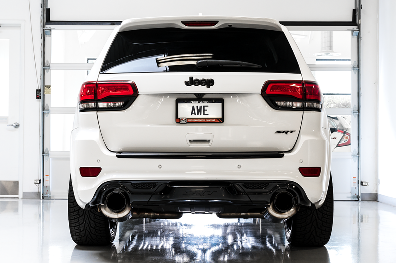 AWE Touring Edition Exhaust for Jeep Grand Cherokee SRT - Diamond Black Tips - 3015-33121