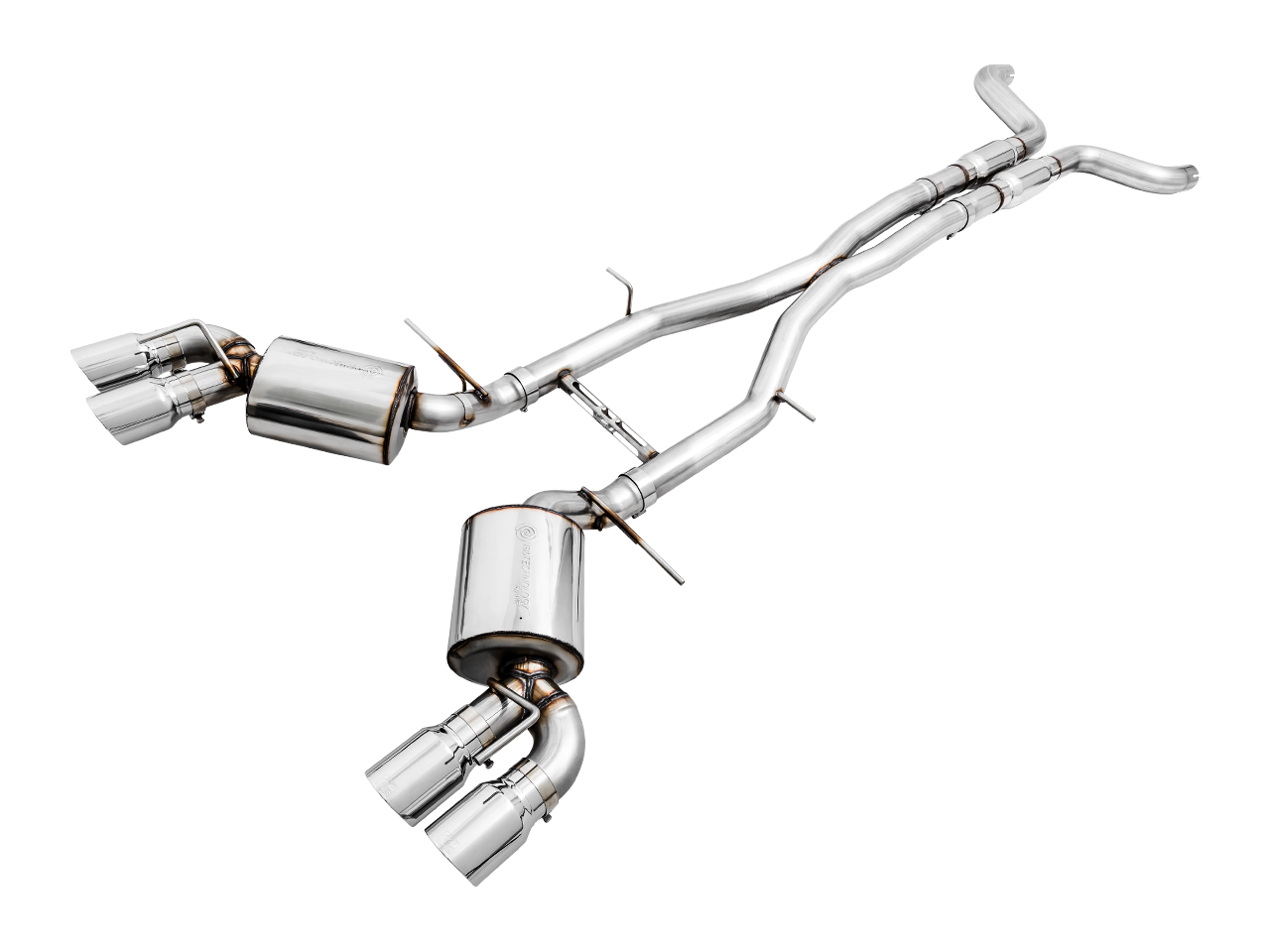 AWE Touring Edition Cat-back Exhaust for Gen6 Camaro SS / ZL1 - Resonated - Chrome Silver Tips (Quad Outlet) - 3015-42092