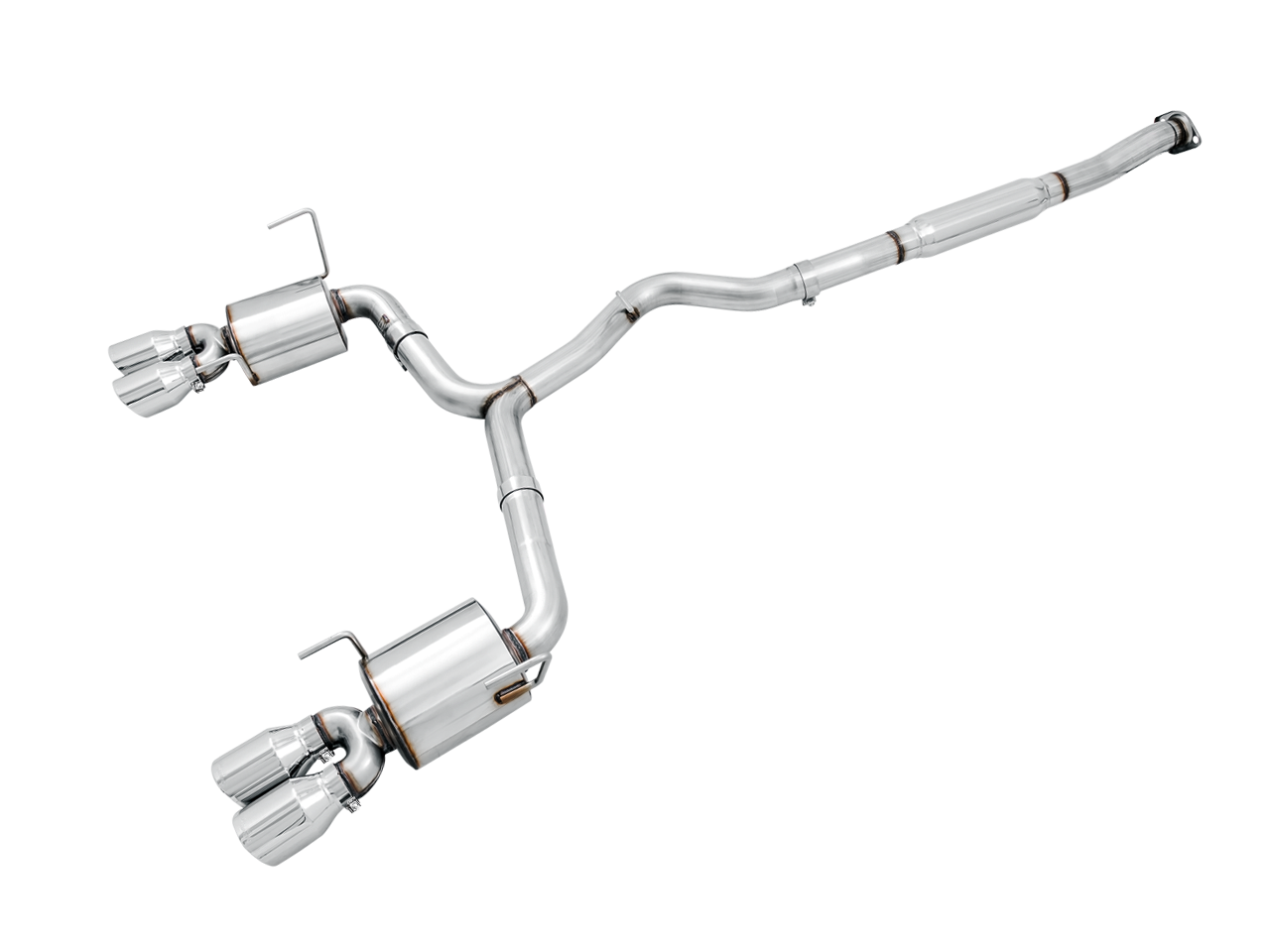 AWE Touring Edition Exhaust for 2015+ VA WRX Sedan - Chrome Silver Quad Tips (102mm) - 3015-42098
