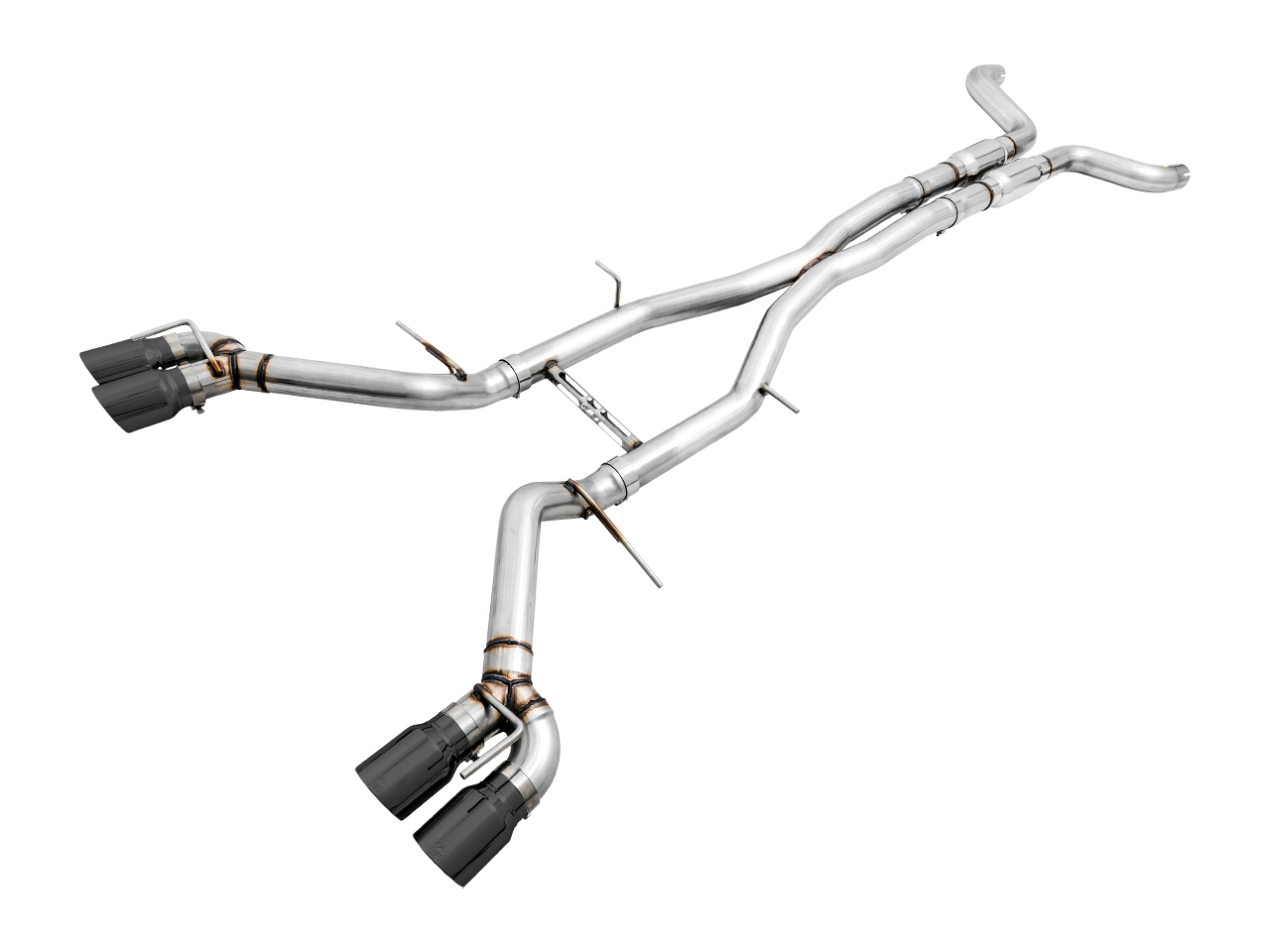 AWE Track Edition Cat-back Exhaust for Gen6 Camaro SS / ZL1 - Resonated - Diamond Black Tips (Quad Outlet) - 3015-43112