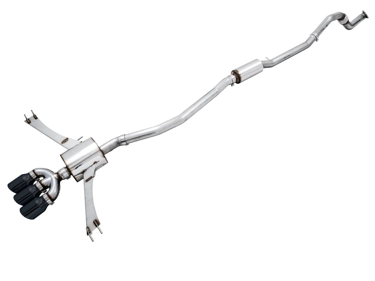 AWE Touring Edition Exhaust for 10th Gen Civic Si Coupe / Sedan (includes Front Pipe) - Triple Diamond Black Tips - 3015-53014