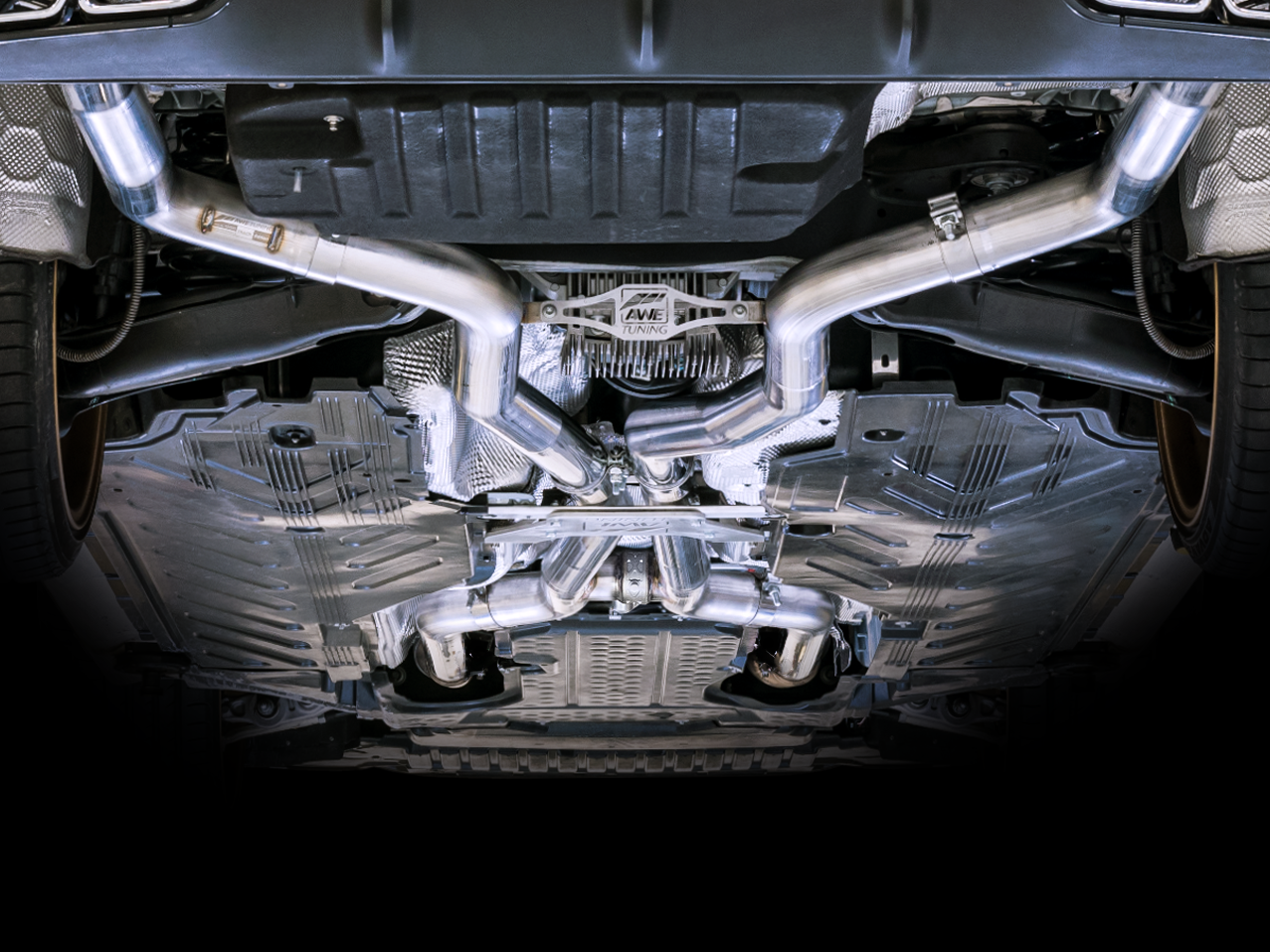 AWE Track Edition Exhaust System for 2019+ Mercedes-Benz W205 AMG C63/S Coupe (no tips) - 3020-11035