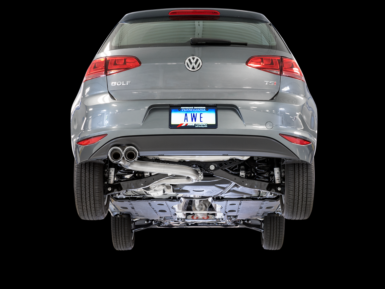AWE Track Edition Exhaust for VW MK7 Golf 1.8T - Chrome Silver Tips (90mm) - 3020-22020