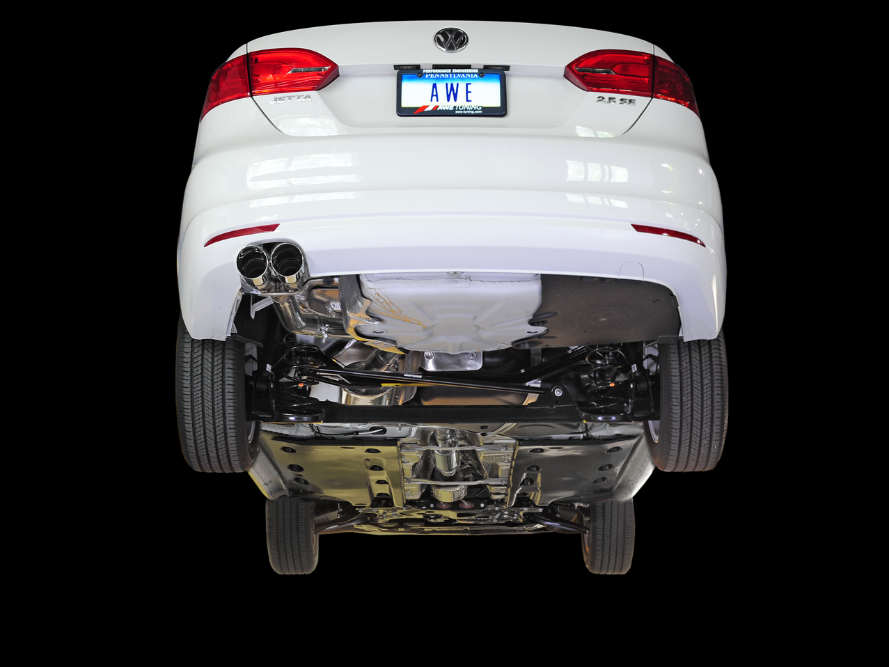 AWE Track Edition Exhaust for MK6 Jetta 2.5L - Polished Silver Tips - 3020-22028