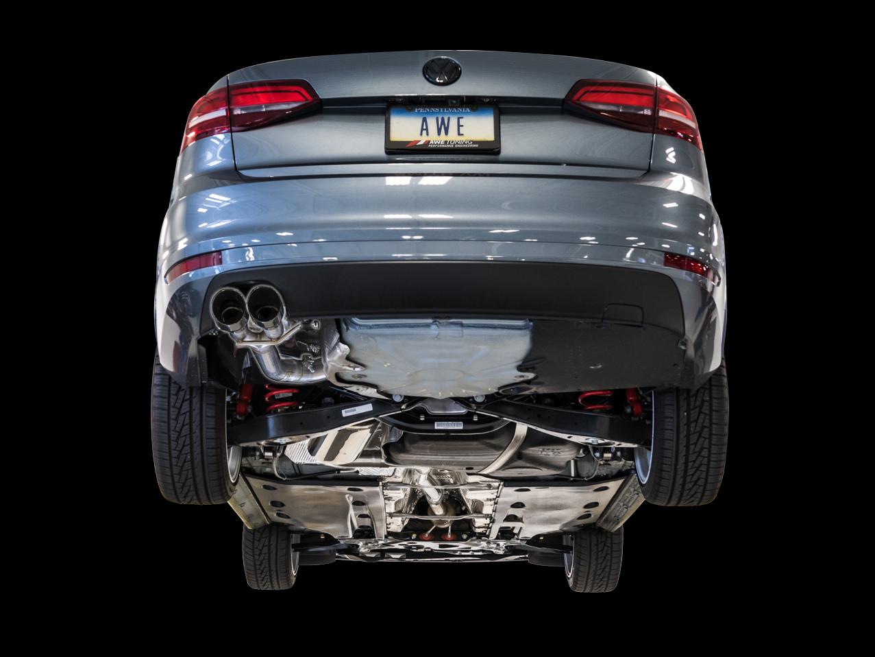 AWE Track Edition Exhaust for MK6 Jetta 1.4T - Chrome Silver Tips - 3020-22032