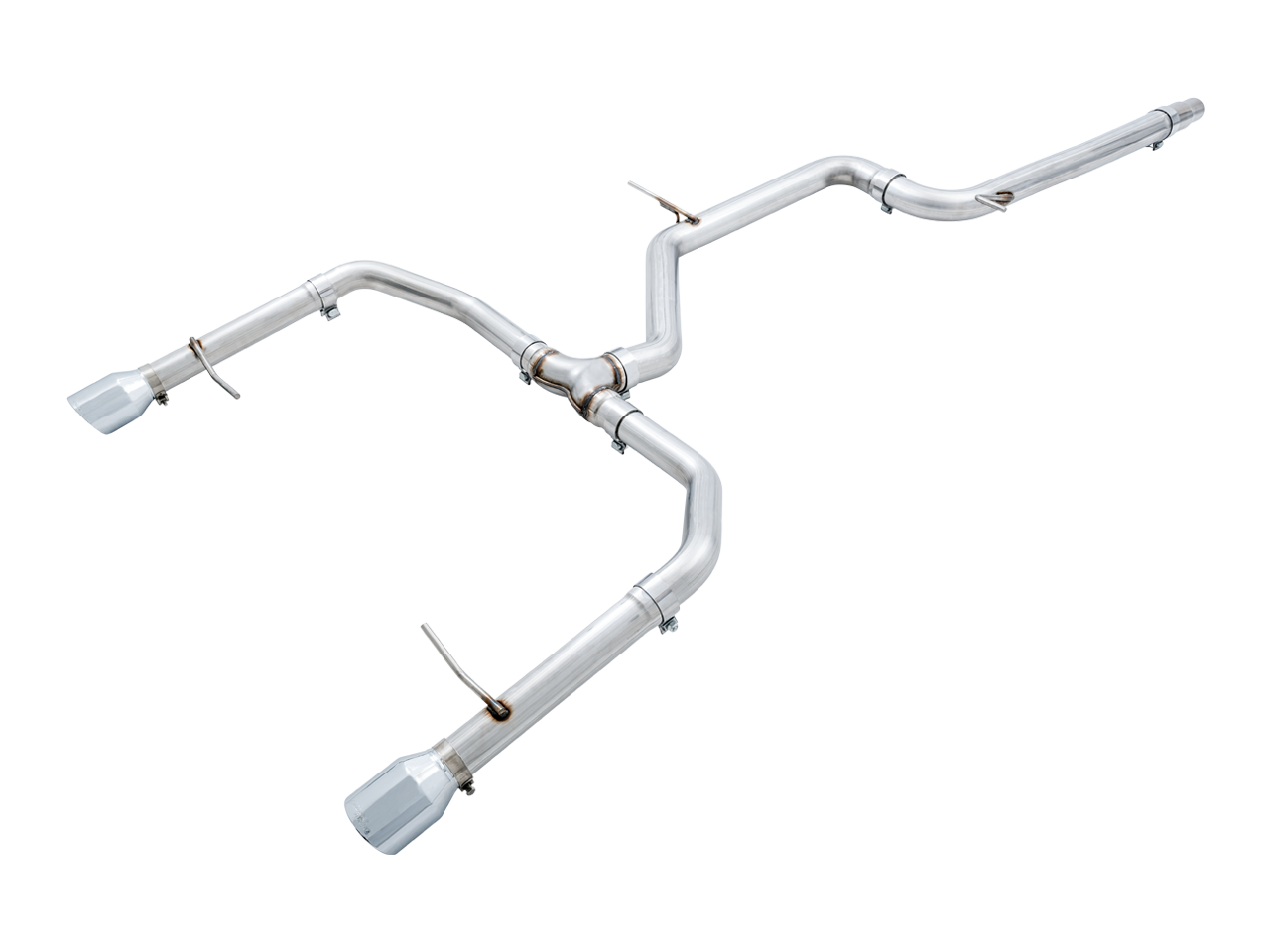 AWE Track Edition Exhaust - Non-Resonated - for MK7 Jetta GLI w/ Stock Downpipe - Chrome Silver Tips - 3020-22034