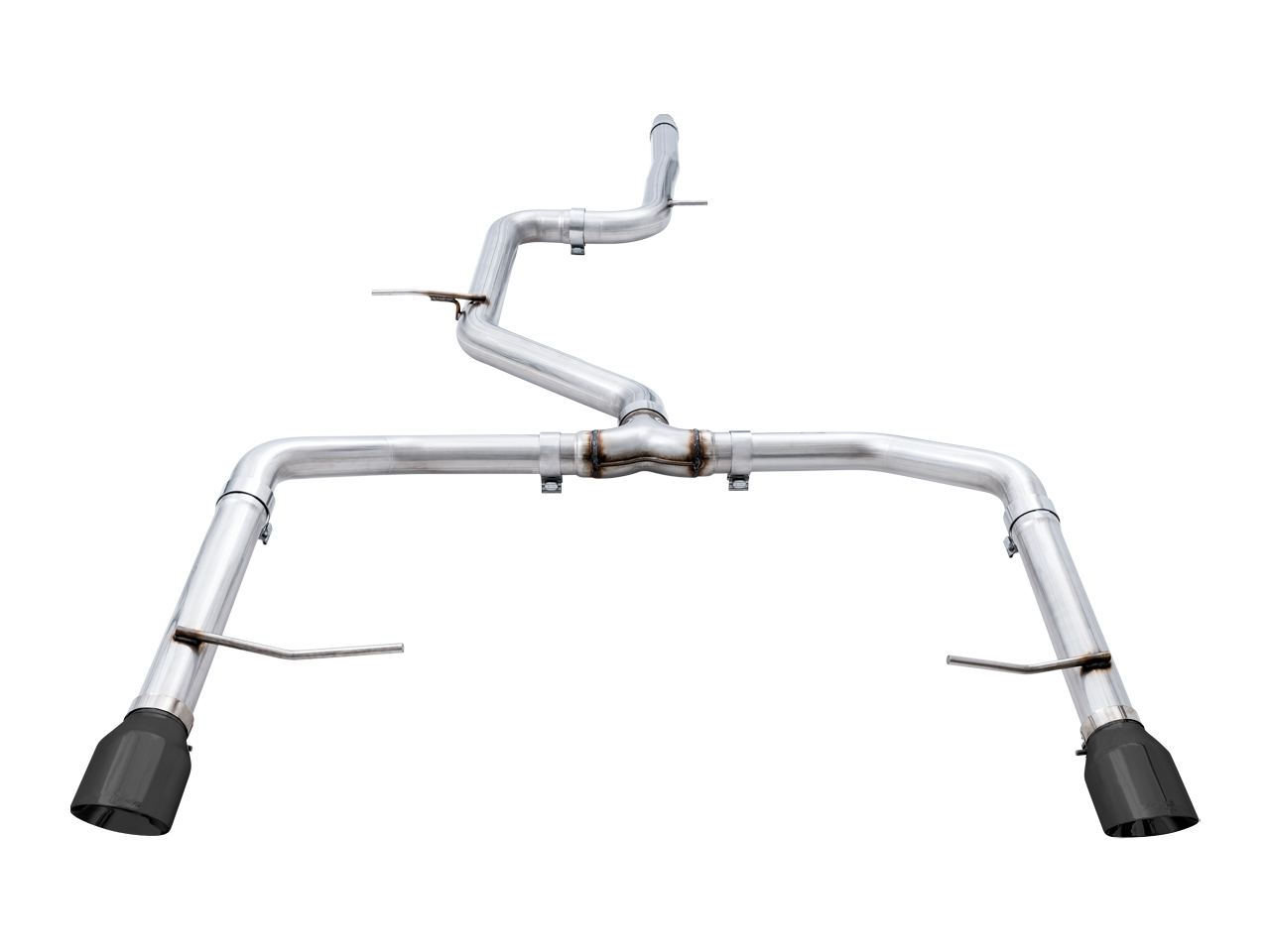 AWE Track Edition Exhaust - Non-Resonated - for MK7 Jetta GLI w/ Stock Downpipe - Diamond Black Tips - 3020-23036