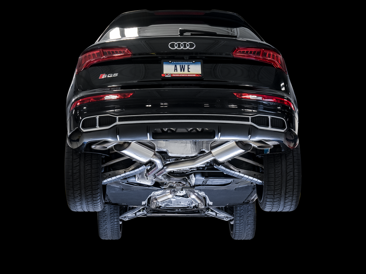 AWE Touring Edition Exhaust for Audi B9 SQ5 - Non-Resonated - No Tips (Turn Downs) - 3020-31022