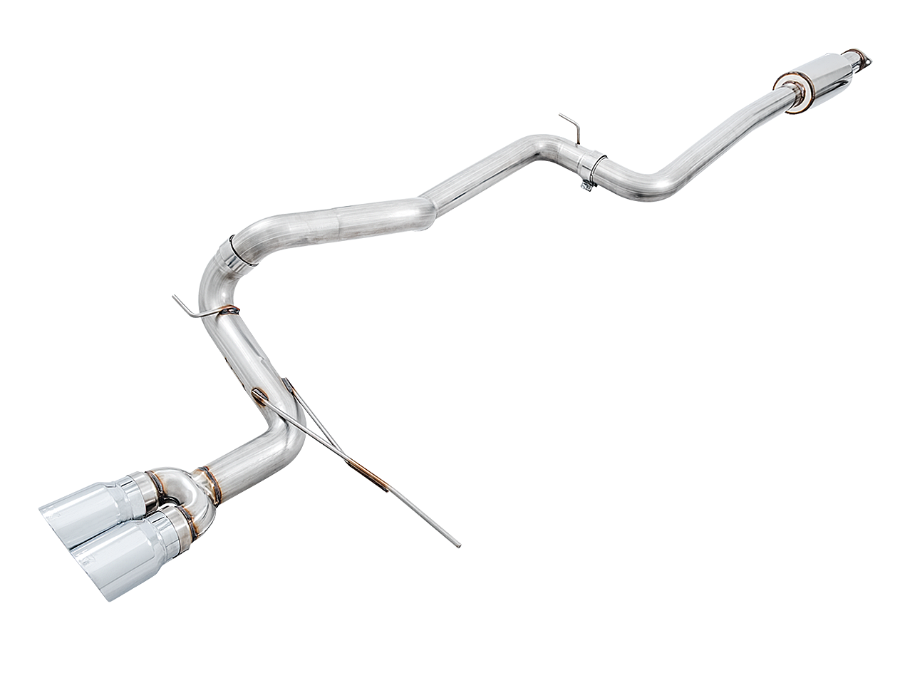 AWE Track Edition Cat-back Exhaust for Ford Focus ST - Chrome Silver Tips - 3020-32034