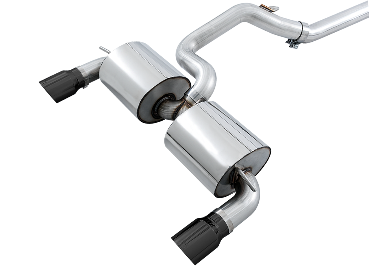 AWE Touring Edition Cat-back Exhaust for Ford Focus RS - Resonated - Diamond Black Tips - 3020-33042