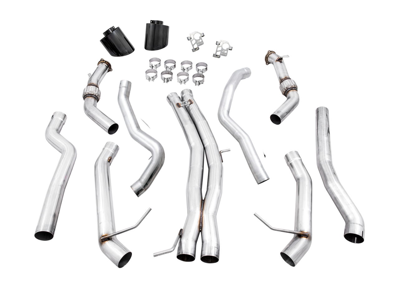 AWE Track Edition Exhaust for Audi B9.5 RS 5 Sportback - Non-Resonated - Diamond Black RS-style Tips - 3020-33124