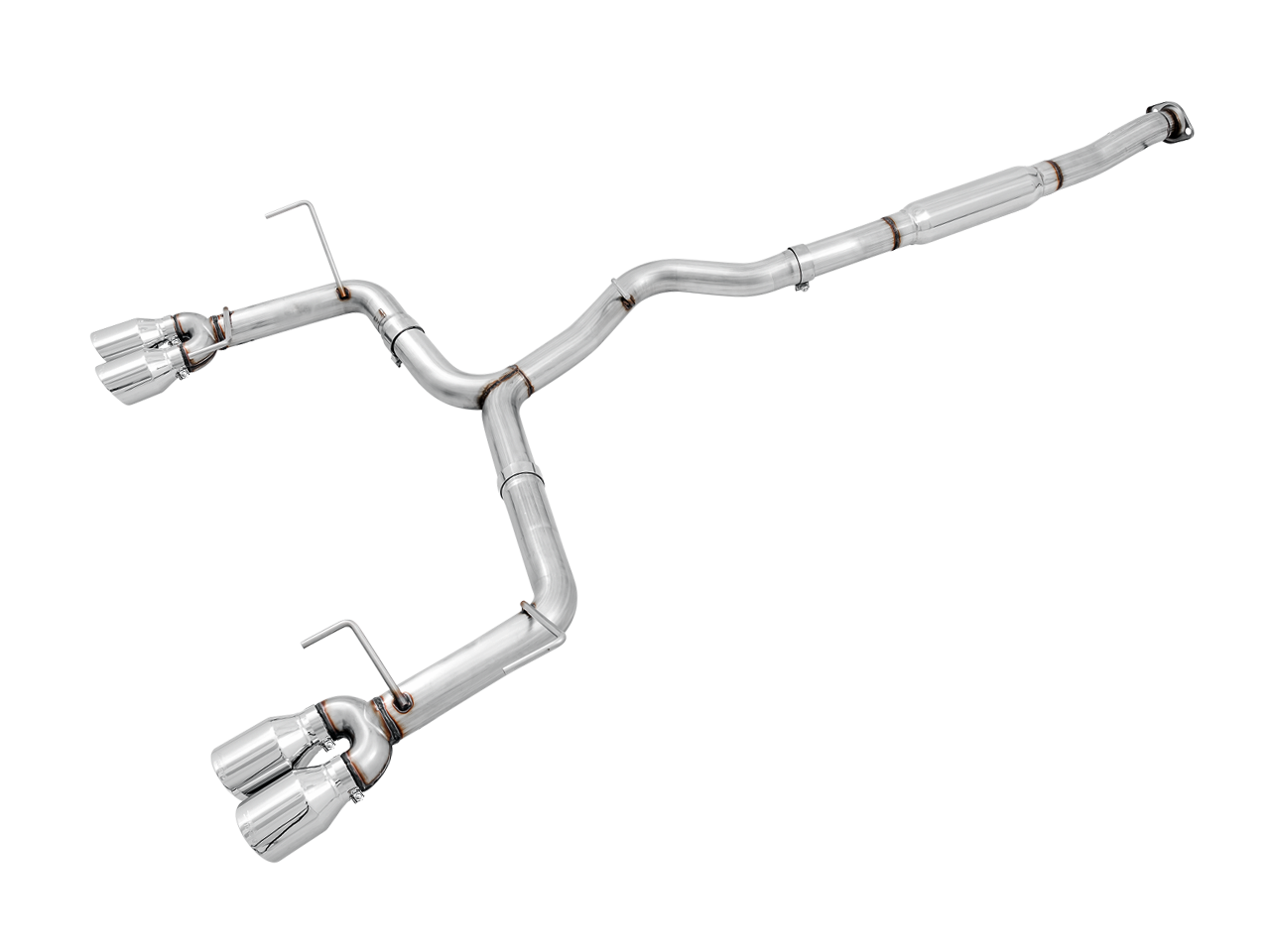 AWE Track Edition Exhaust for VA / GV WRX / STI Sedan - Chrome Silver Quad Tips (102mm) - 3020-42058