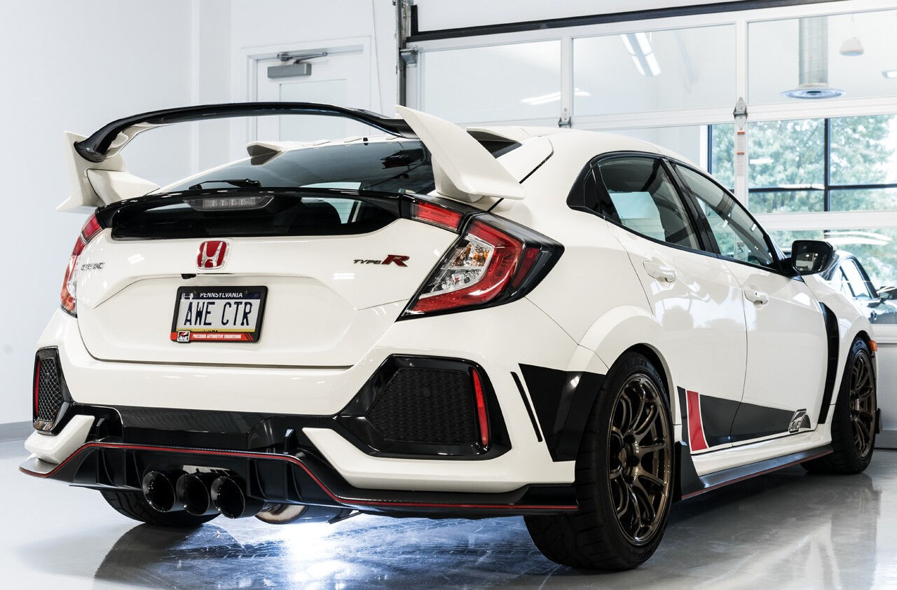 AWE Track Edition Exhaust for FK8 Civic Type R (includes Front Pipe) - Triple Diamond Black Tips - 3020-53002